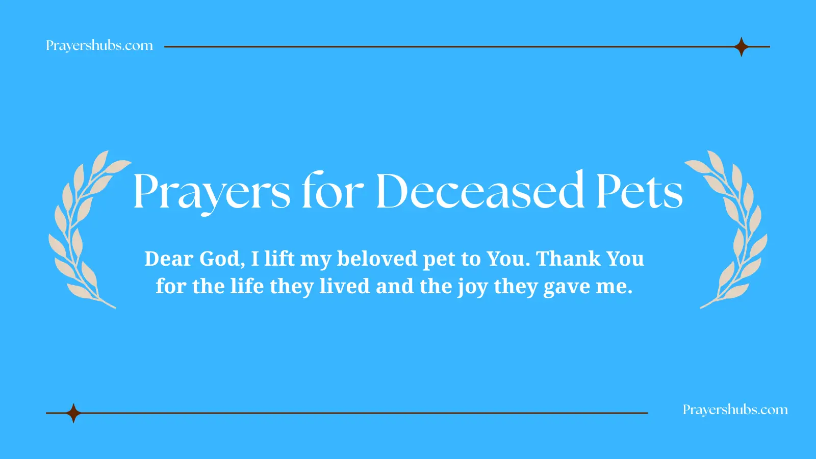 Prayers for Deceased Pets