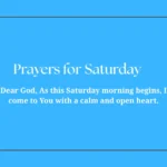 Prayers for Saturday