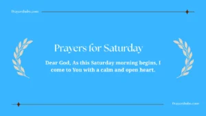 Prayers for Saturday