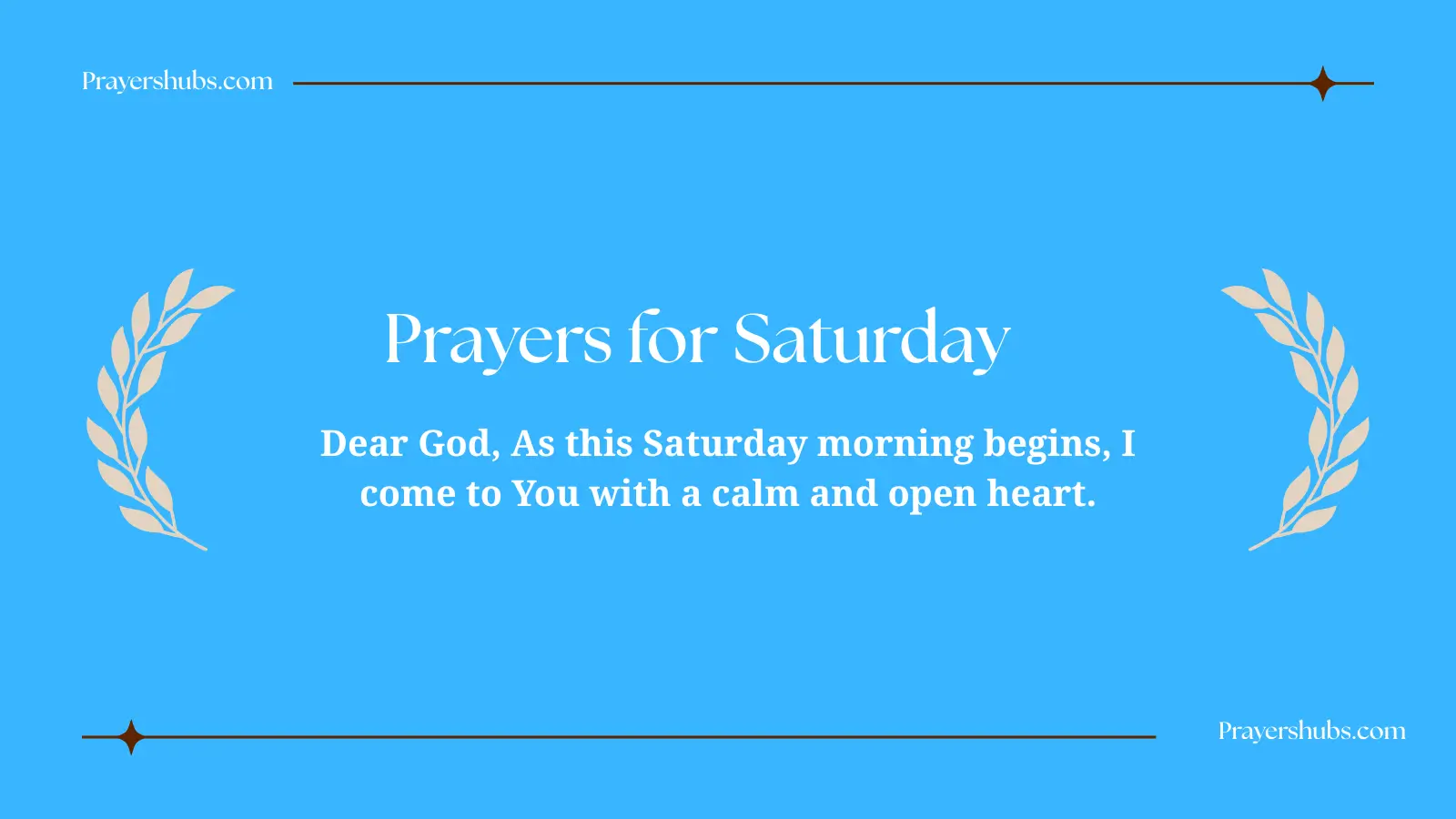Prayers for Saturday
